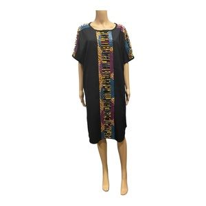 Black dress with Ankara ( African print ) designs